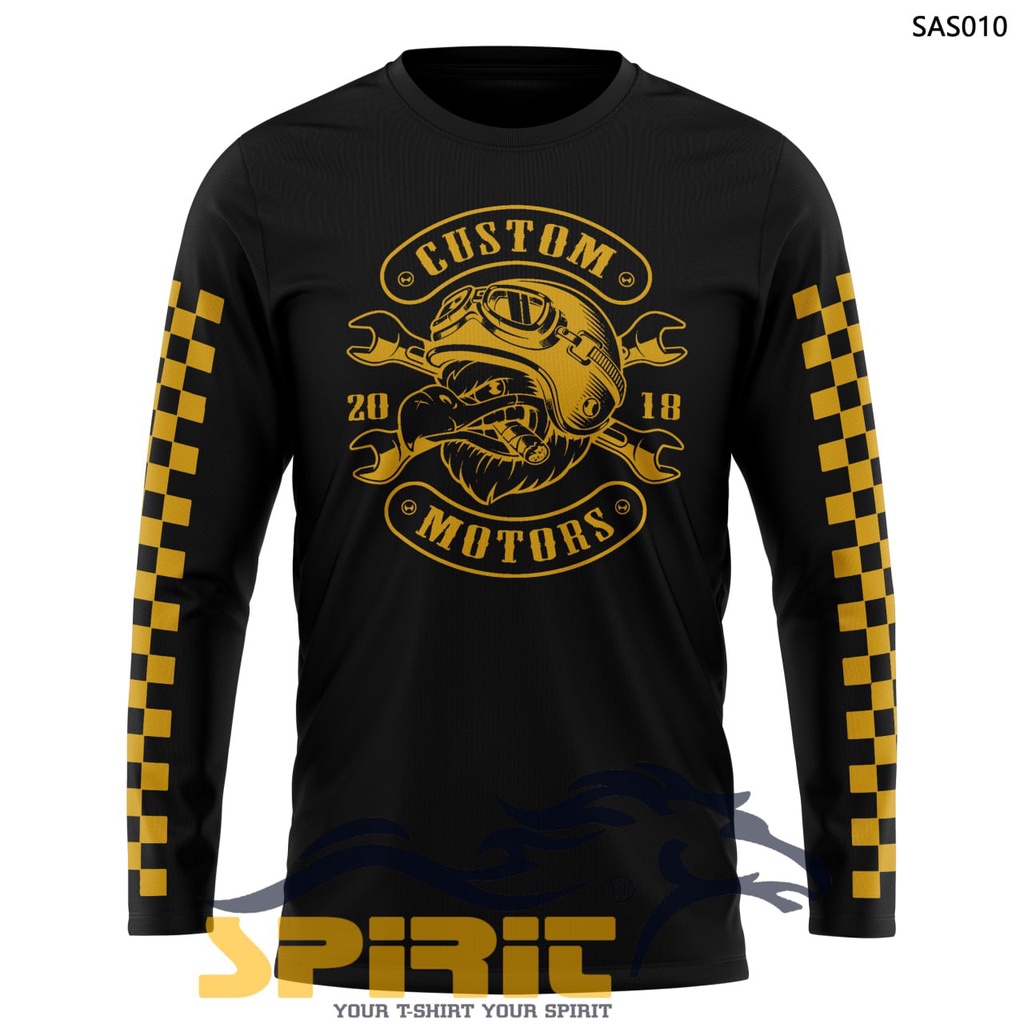 BAJU KAOS MOTOR custom T-shir PRIA PAKAIYAN BIKER BAJU MOTOR custom  LENGAN PANJANG