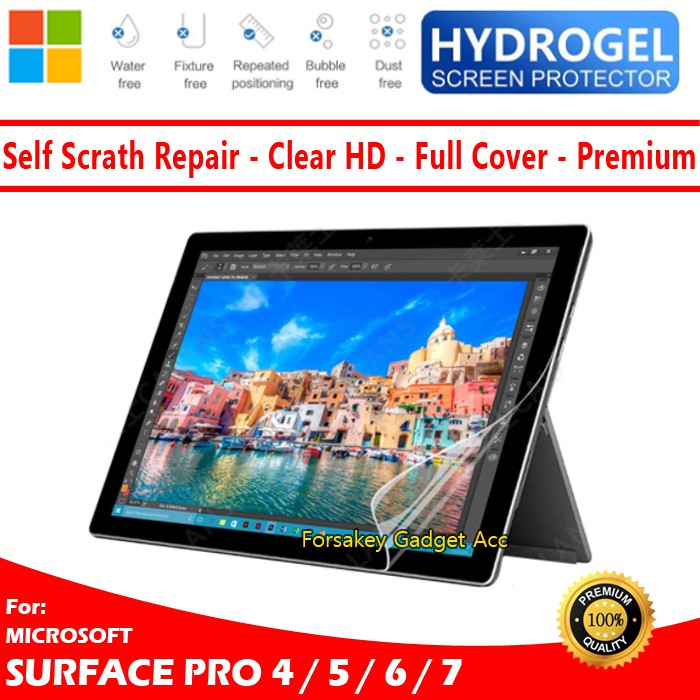 Microsoft Surface Pro 3 4 5 6 7 Hydro Gel Screen Guard Protector Antigores Anti Gores Hydrogel Clear