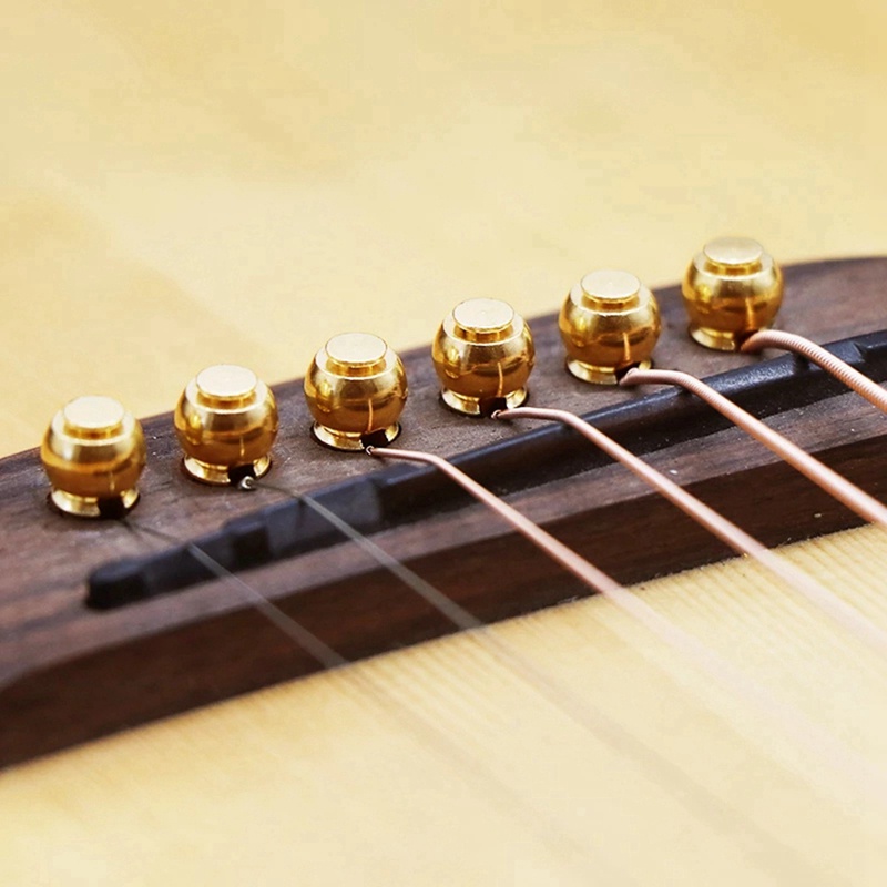 Set Pin Saddle Nut Bridge Senar Gitar Akustik Pengganti Bahan Kuningan