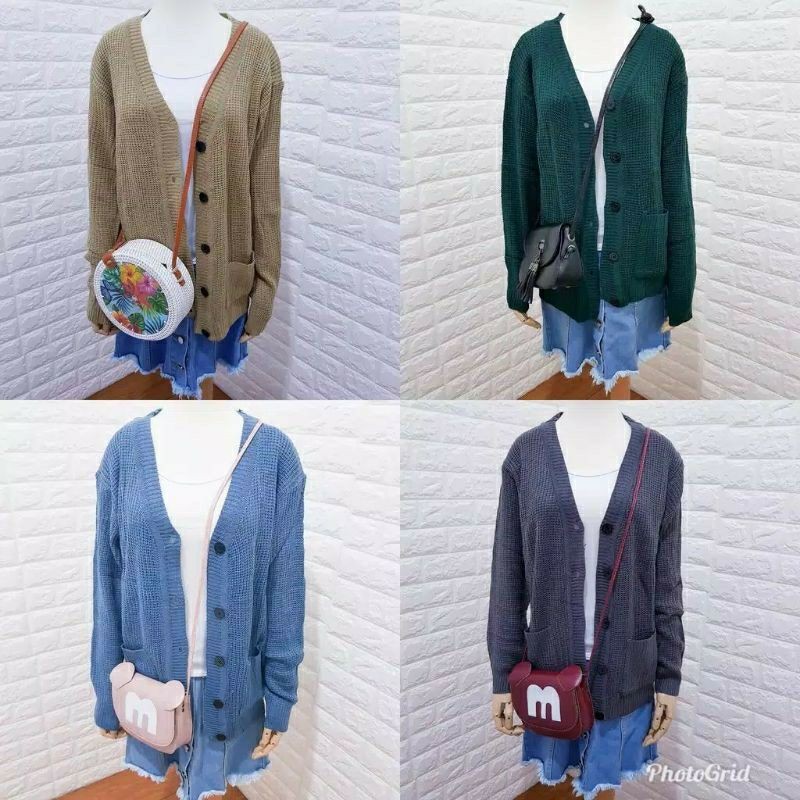 Merisa knit cardy pocket / Kardigan rajut kancing premium / cardigan saku rajut tebal