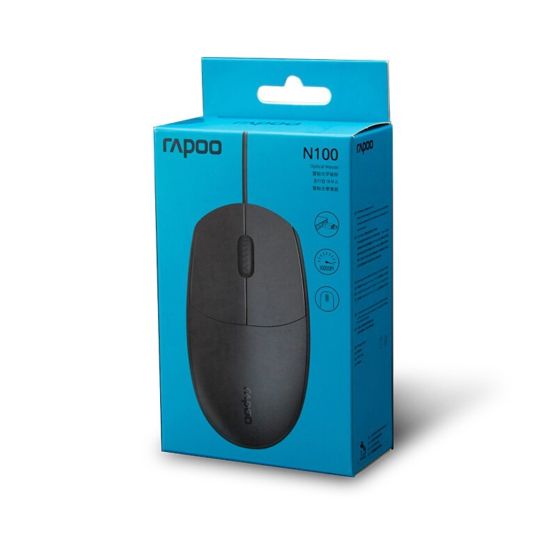 RAPOO Wired Mouse N100 - Black