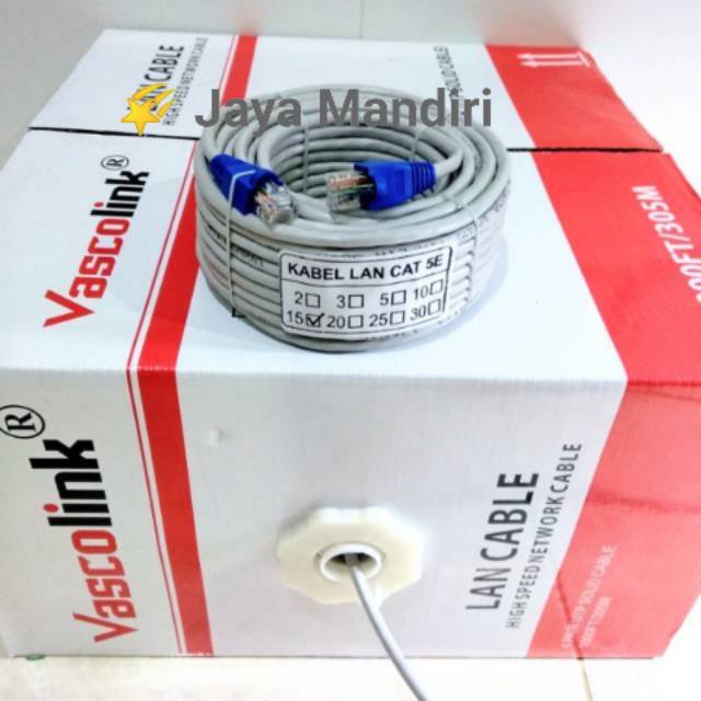Kabel LAN/UTP 15 Meter FULL CAT 5E ( VASCOLINK )