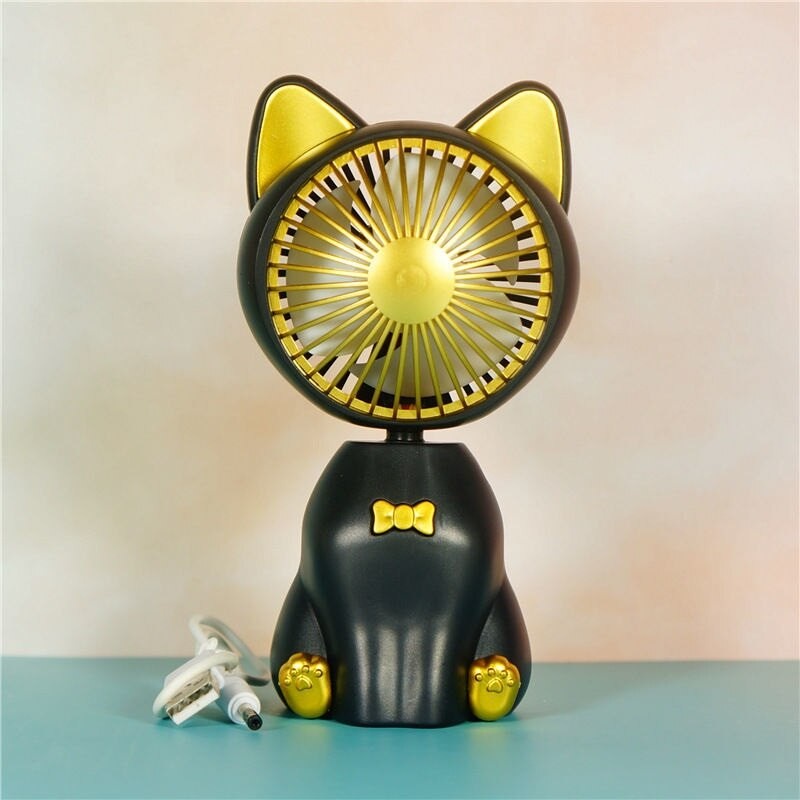 kipas mini kucing kipas angin mini kipas portable dinding karakter berdiri gantung Fans Recharge + LED