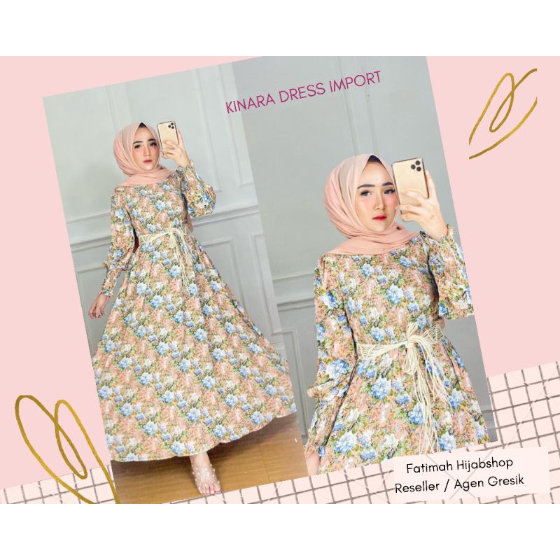 KHAYRA DRESS IMPORT KATUN SILK PREMIUM FREE BELT / GAMIS IMPORT / MAXI DRESS IMPORT KATUN SILK