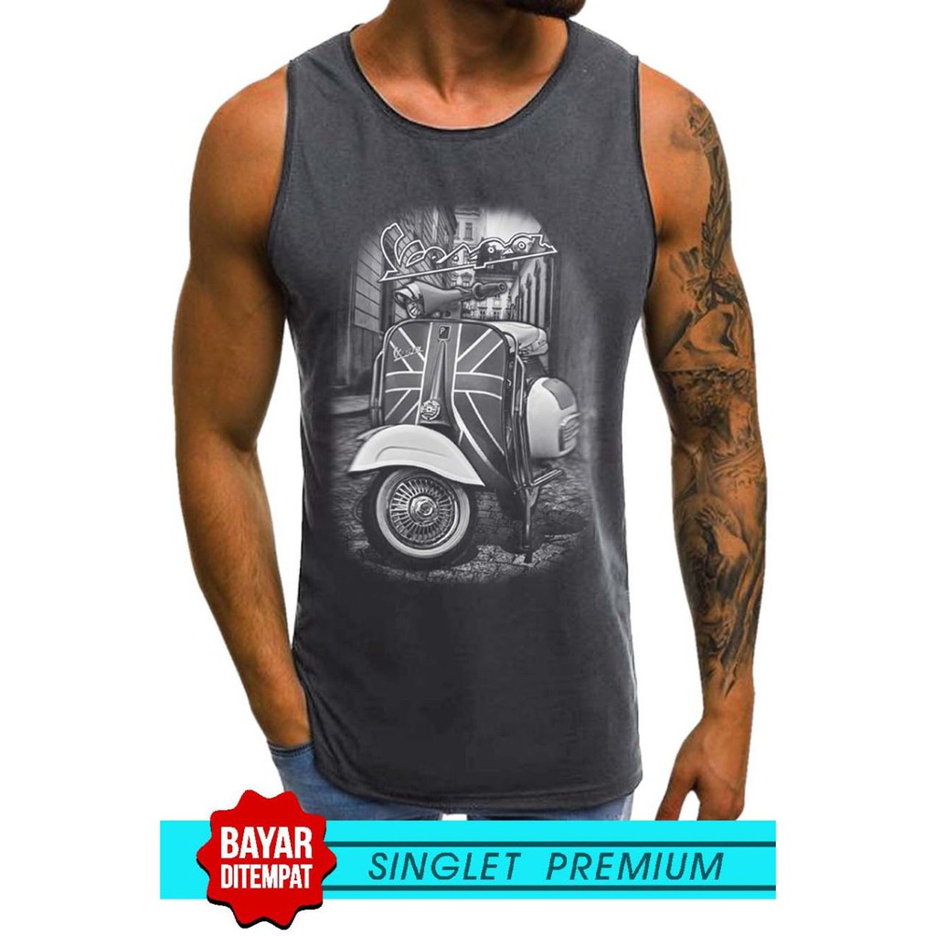 SINGLET LEKBONG PRIA (VESPA BENDERA) / SINGLET LEKBONG GYM /LEKBONG / SINGLET/KAOS DALAM PRIA/KUTANG