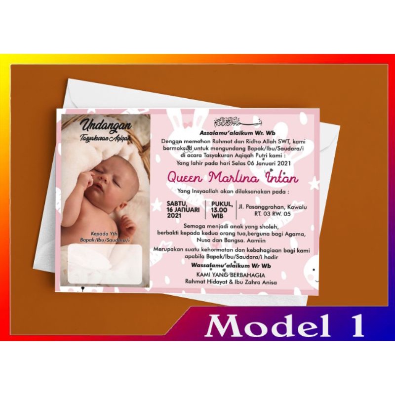 Jual Kartu ucapan aqiqah stiker tasyakuran aqiqahan | Shopee Indonesia