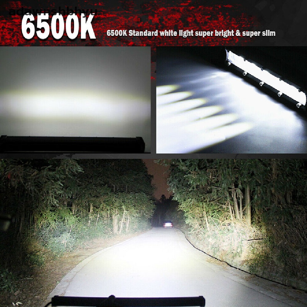 Adawnshbhyu 8inch 480W Lampu Kerja LED Bar Flood Spot Beam Offroad 4WD SUV Driving Fog Lamp