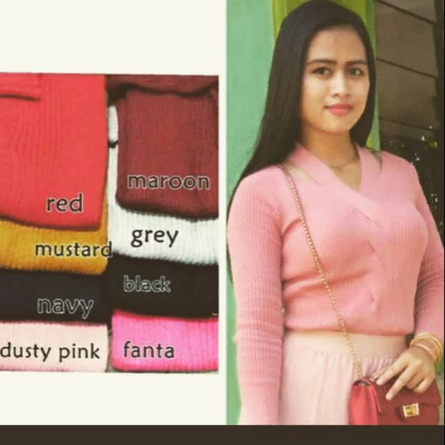Baju rajut kepang wanita