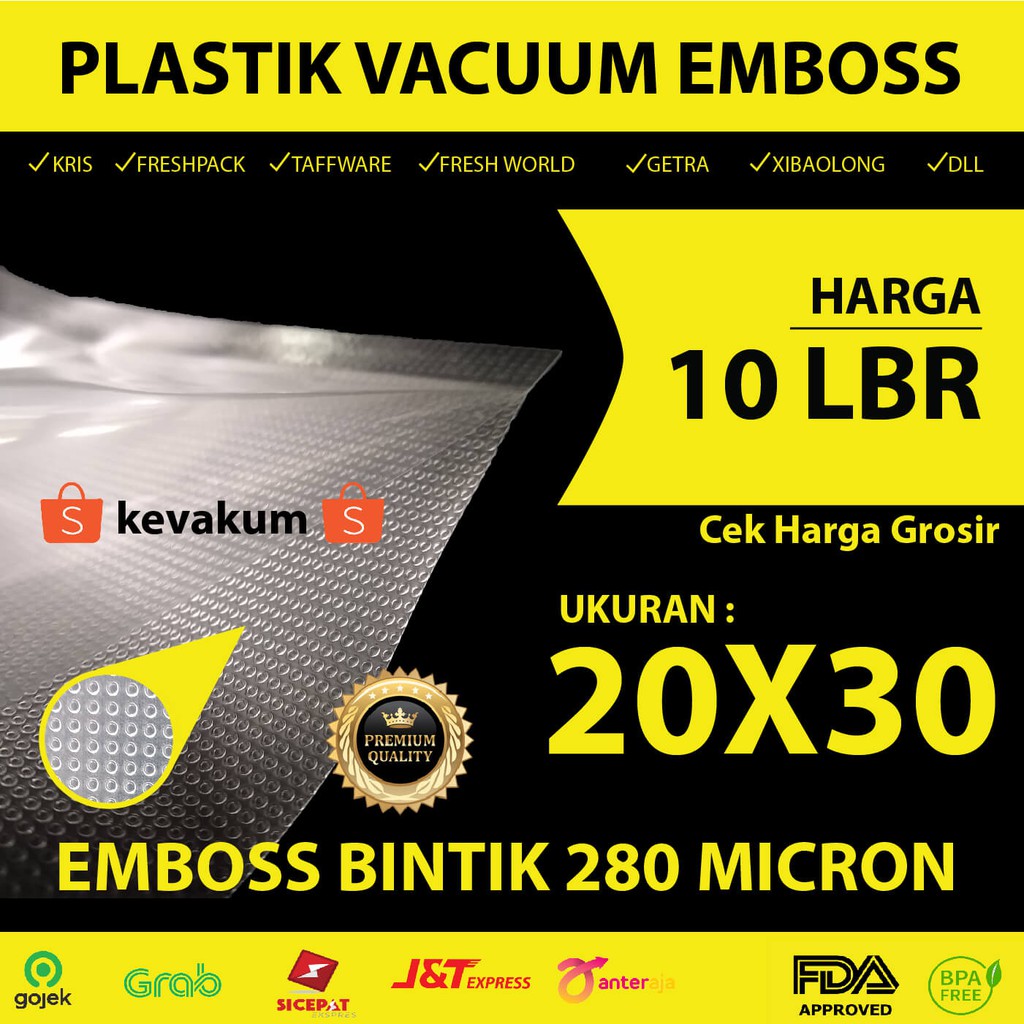  Plastik  Vacuum  Emboss  20x30 Plastic  Bag Vaccum Sealer 