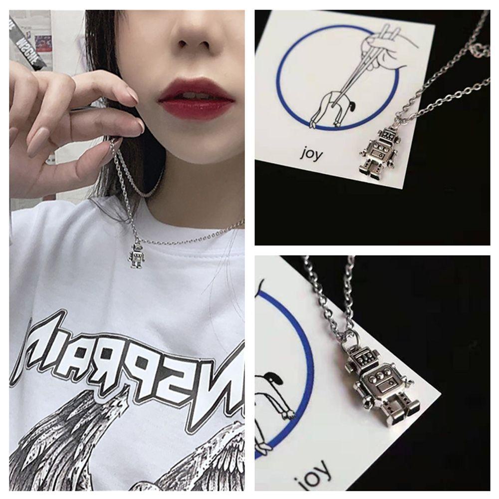 Lily Mini Robot Kalung Pria Baru Liontin Retro Hip Hop Vintage Choker