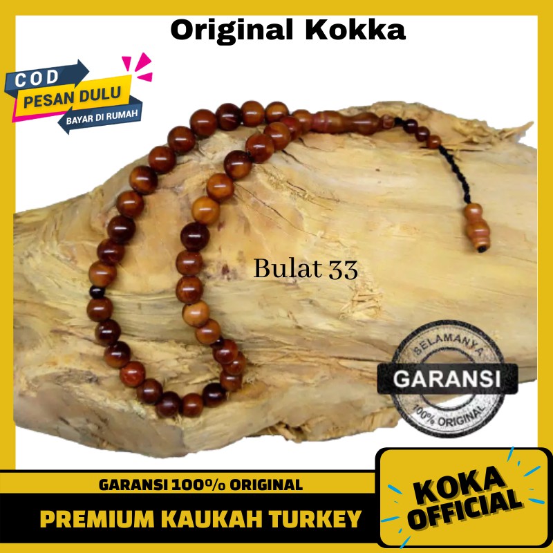 Tasbih Kaukah 33 Butir Uk 8 mm Souvenir Tasbih Kayu Kokka Kaokah Asli by Kokka Official