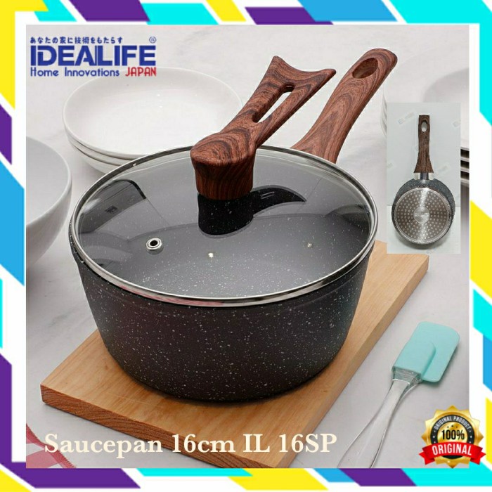 Idealife Panci Susu 16 cm IL 16SP Sauce Pan Marble 16cm 16 SP IL16SP