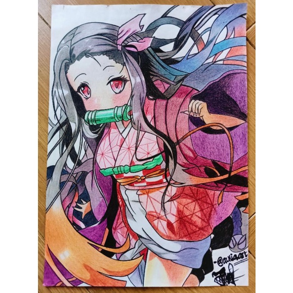 lukisan/gambaran anime nezuko