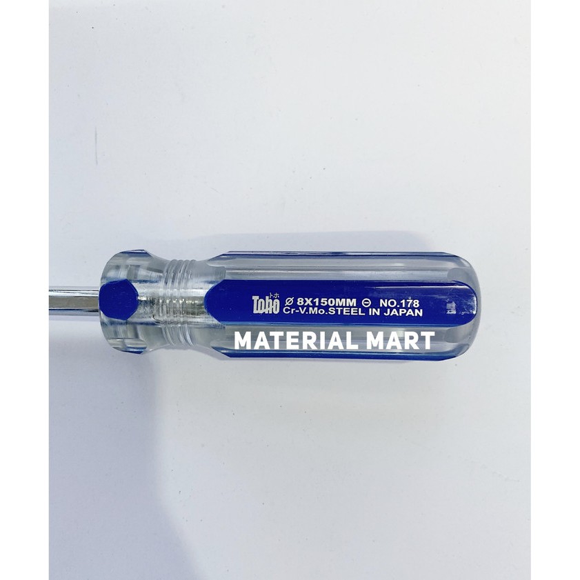 Obeng TOHO | Obeng Magnet | Obeng Crystal 8x150mm Screwdriver Kristal | Material Mart