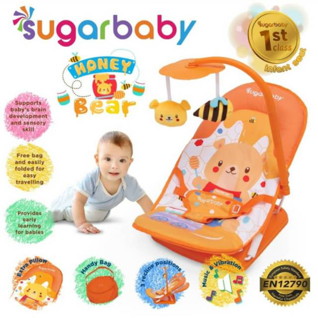 [Bouncer Bayi Indonesia] Infant Seat FOLD UP Bouncer Sugar Baby bouncer kecil kursi getar bouncer-3
