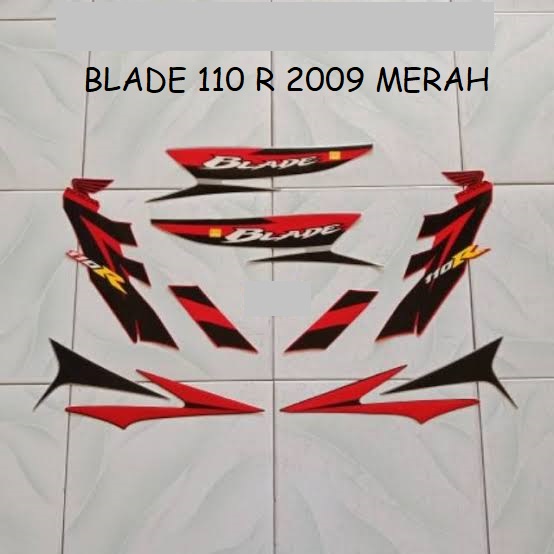 Stiker Striping Motor Honda Blade 110 R 2009 Red Silver