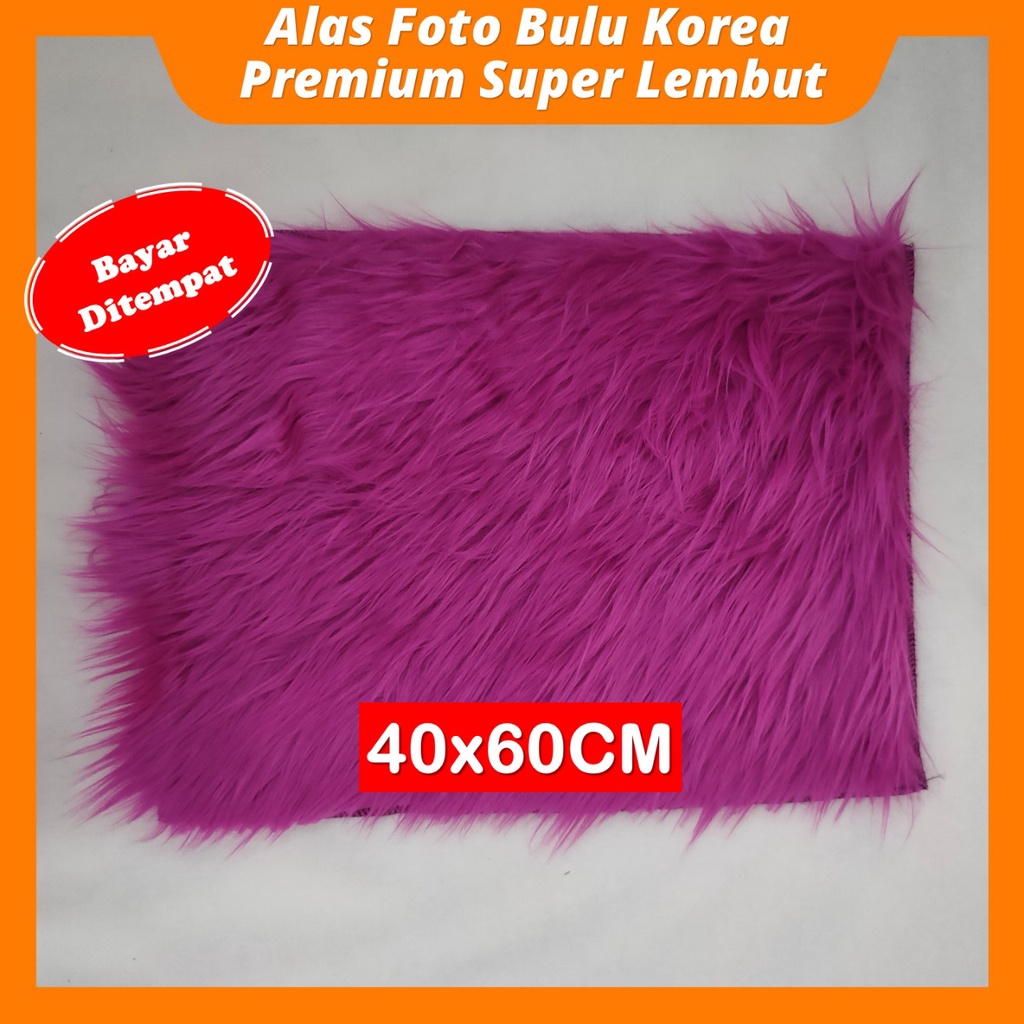 Alas Foto Bulu Mini Rasfur Korea 40x60 Panjang Bulu 6cm Bisa Untuk Alas Foto Bayi dan Produk Halus