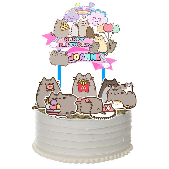Pushen Cat Cute / Kucing Topper Cake Birthday / Hiasan Kue Ulang Tahun
