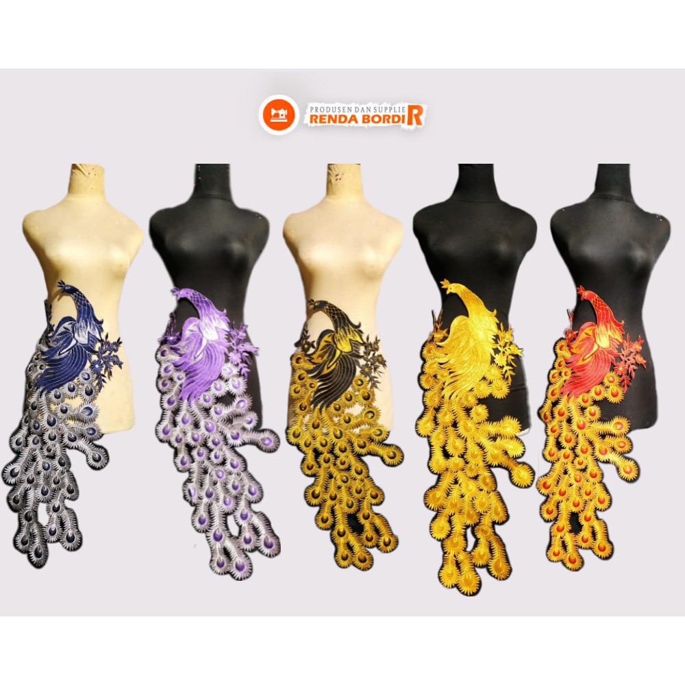 Renda Bordir Motif Burung Hong