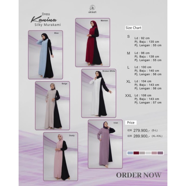 Dress Ar Rafi Terbaru Kanina Dress Gamis Mewah Kekinian Elegant Best Seller Bahan Nyaman Di Pake