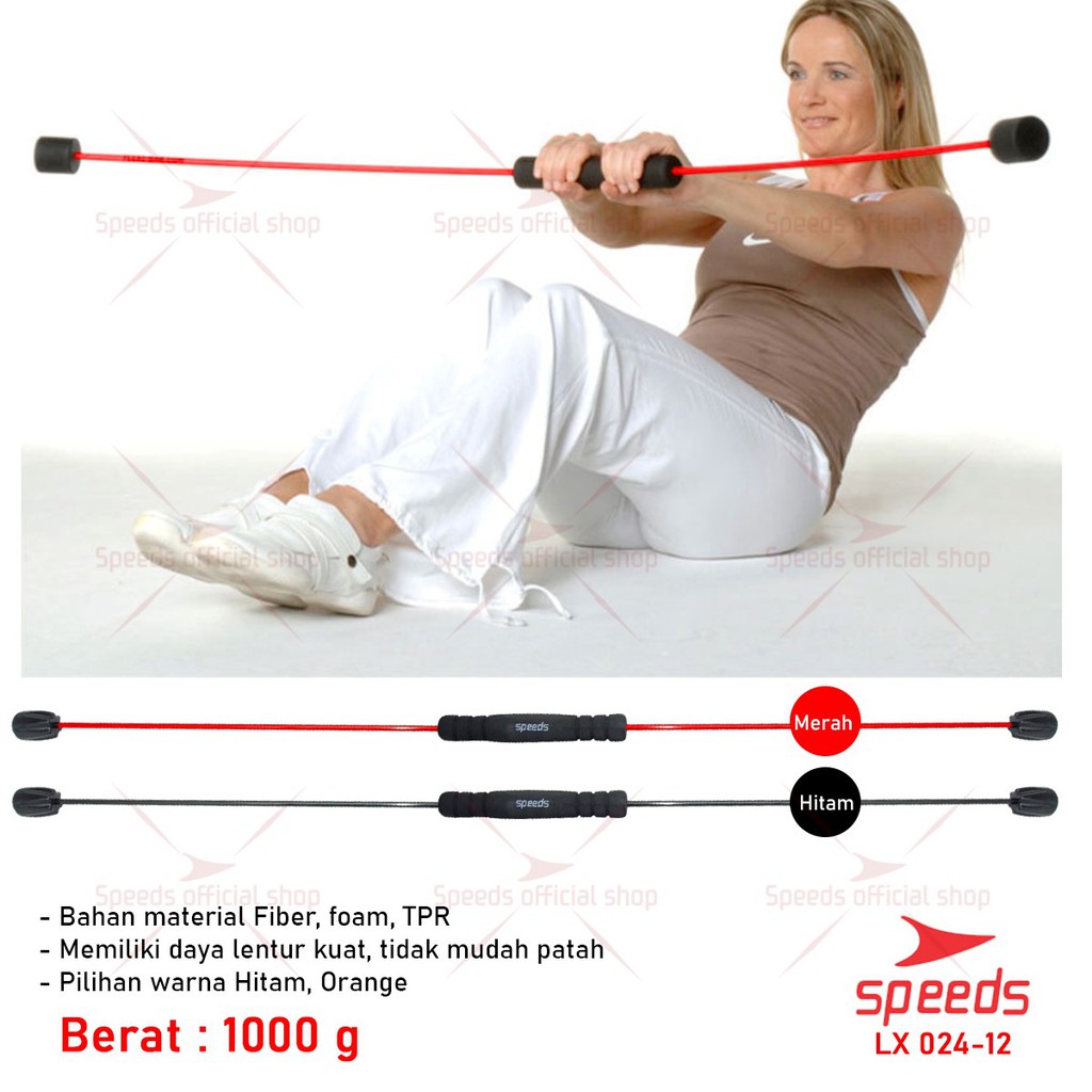 SPEEDS Flexi Bar Stick Tongkat Flexi Bar Swing Training Workout Untuk Kebutuhan Fitness Gym 024-12