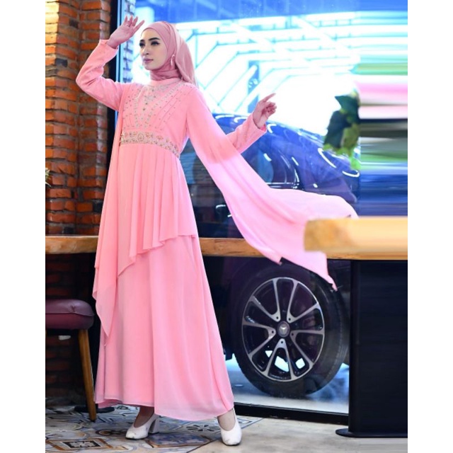 Gamis Brokat Set Terbaru Maxi Pesta Drees Kondangan Remaja Dewasa Wanita Mewah