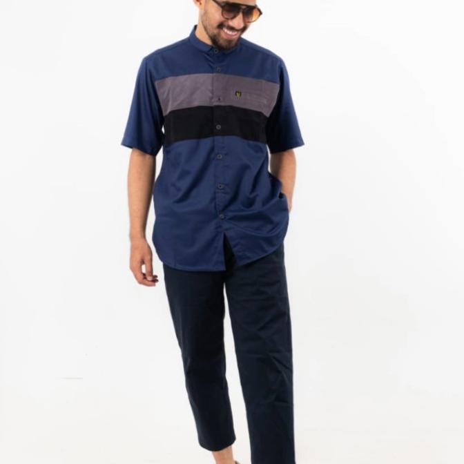Baju Kemeja Koko Pria Dewasa Lengan Pendek Uhud Kombinasi 33