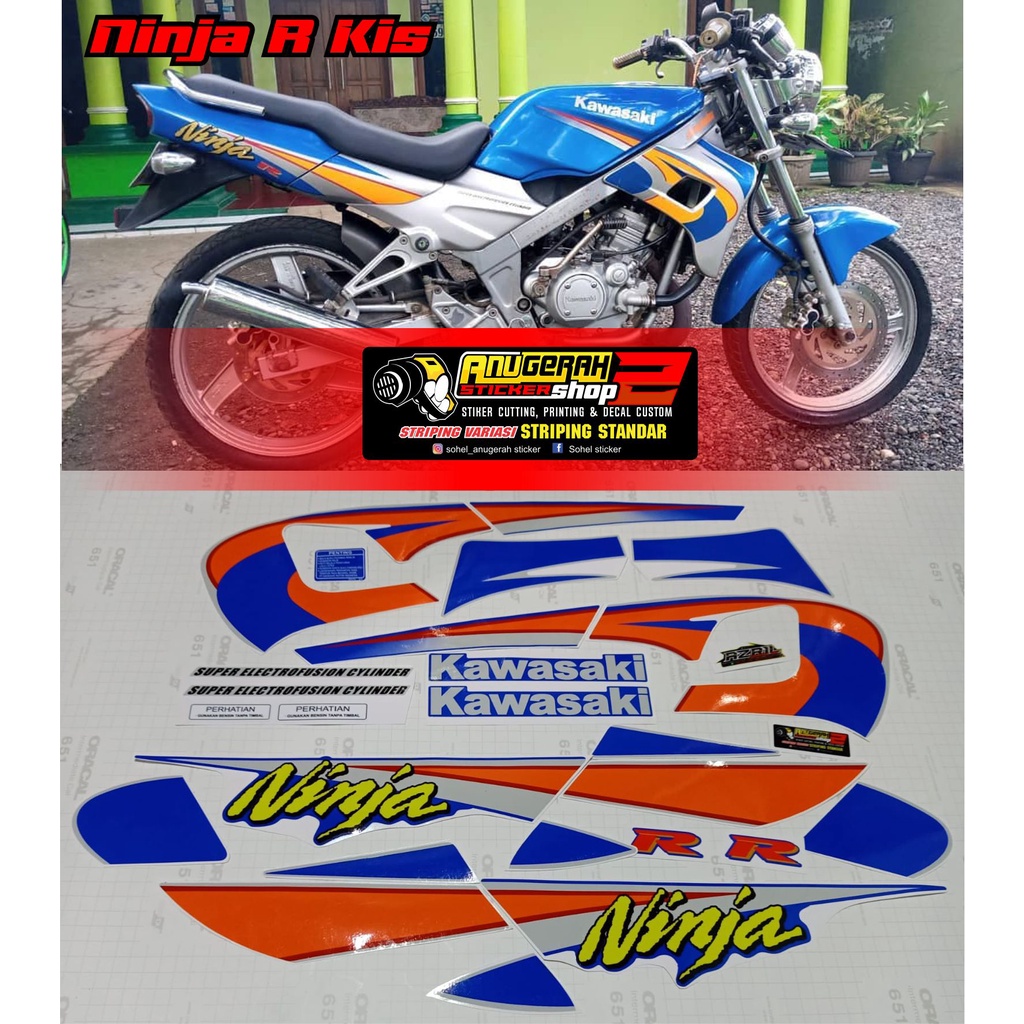 Striping Ninja R kis 2001 Biru silver