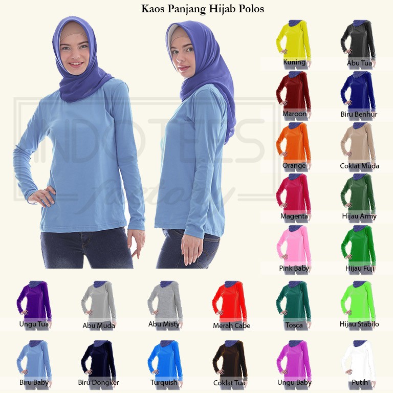 Tshirt / Kaos Hijab Panjang Polos Murah