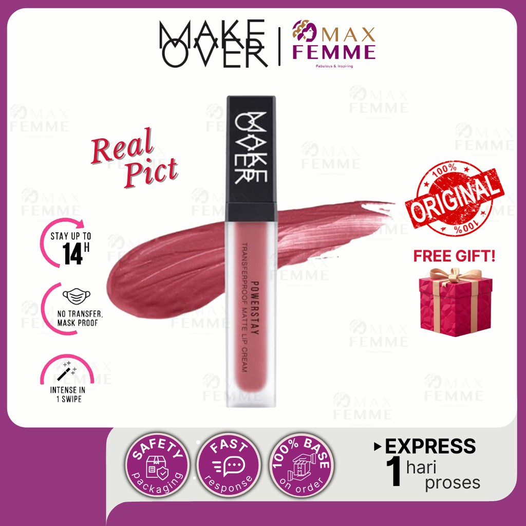 [MAX FEMME] MAKE OVER POWERSTAY TRANSFERPOOF MATTE LIPCREAM | LIPCREAM | LIPSTIK | LIPCREAM MAKE OVE