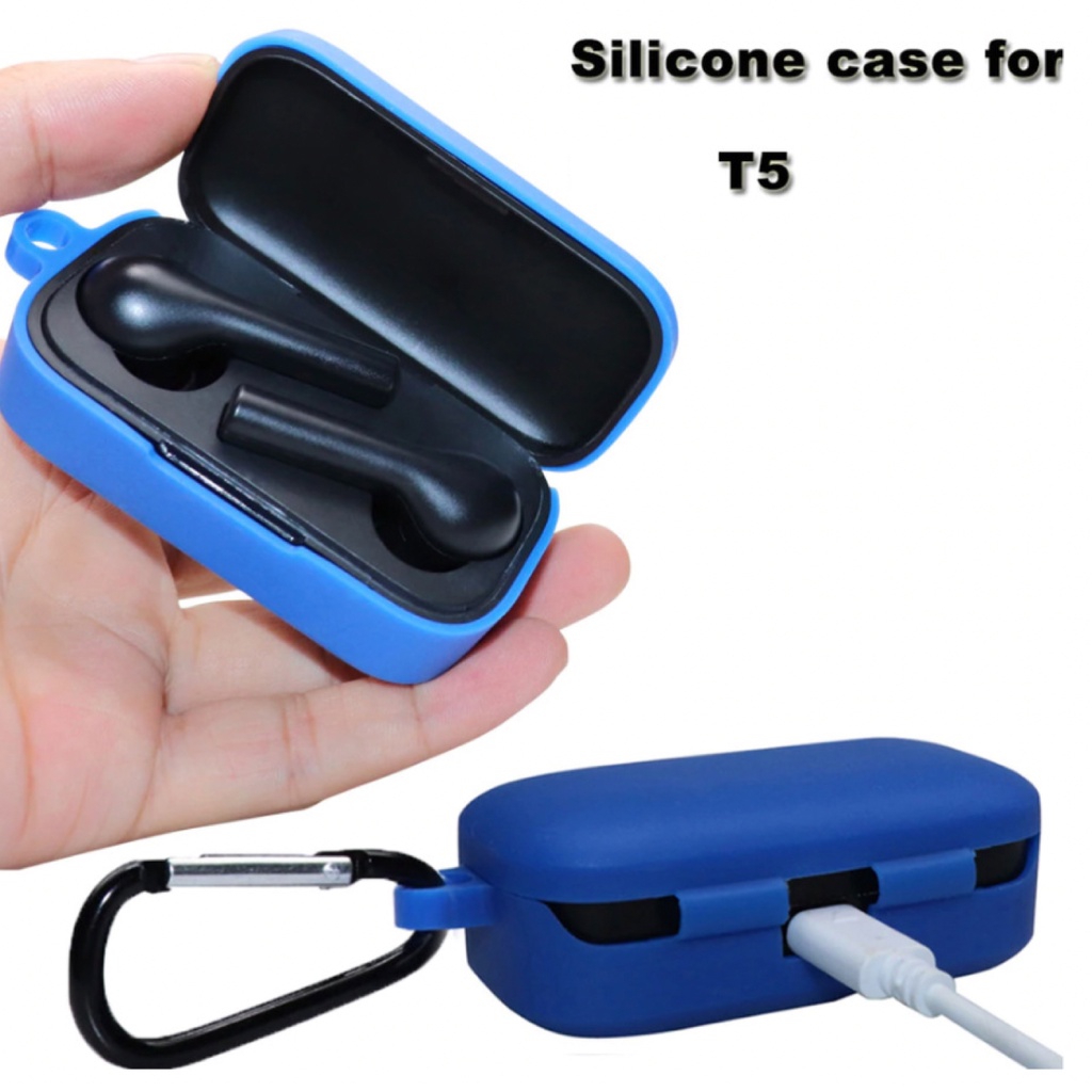 Silicon QCY T5 Case Silicone Cover Silikon Case Pelindung Gantungan