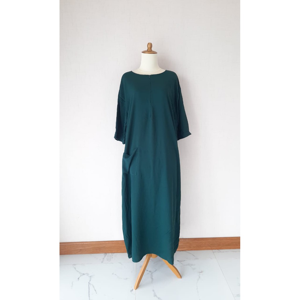 Daster Rayon Habel / DASTER POLKA Longdress, Lengan raglan 3/4-1