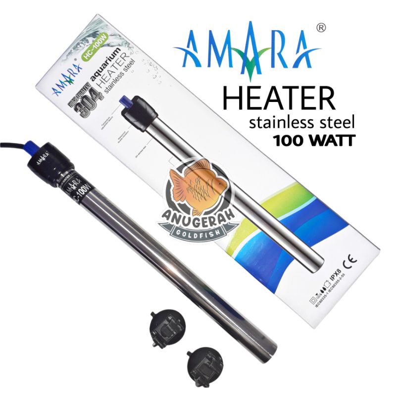 AMARA Heater Stainless Aquarium Aquascape 100 Watt