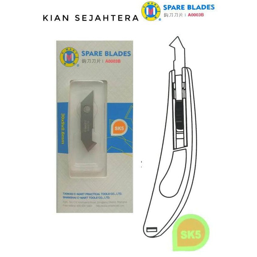 

Refill pisau acrylic mata pisau akrilik isi pisau akrilik 5pcs TERLENGKAP