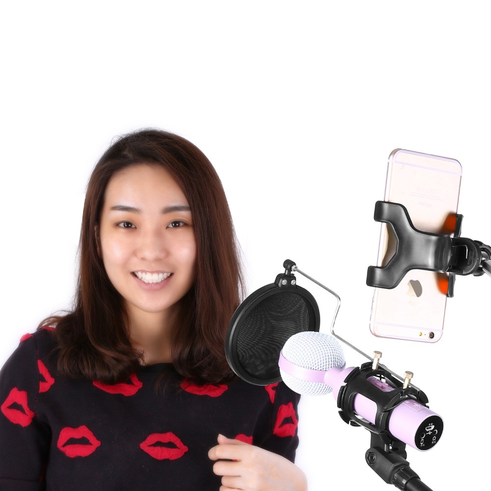 Stand Microphone TaffSTUDIO dengan Holder Smartphone 360 - Black