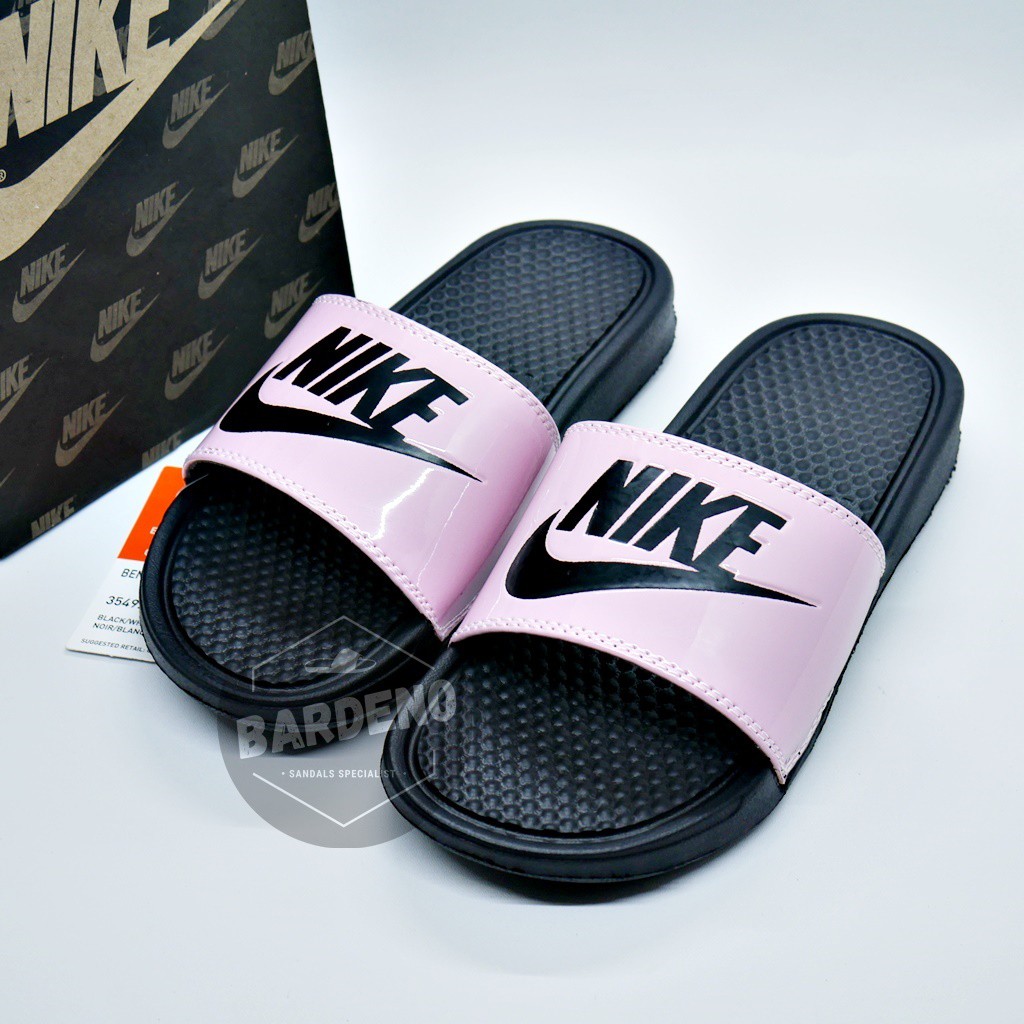 Sandal Nike Benassi JDI Peach Black Classic / Sandal Slop-4