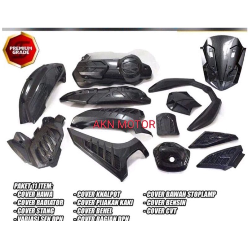 cover karbon nmax new all new nmax tutup karbone nmax new set