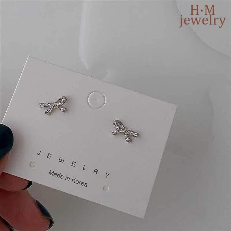 2022 Anting Tusuk Bentuk Hati Aksen Berlian Imitasi Untuk Wanita