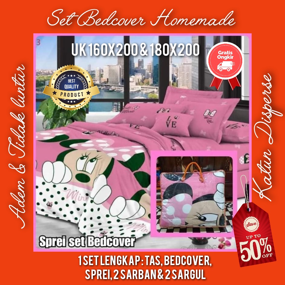 [BEDCOVER SET SPREI] Bedcover Set Minimalise 160x200 180x200 | Bedcover/Set Badcover/Betcover Murah 