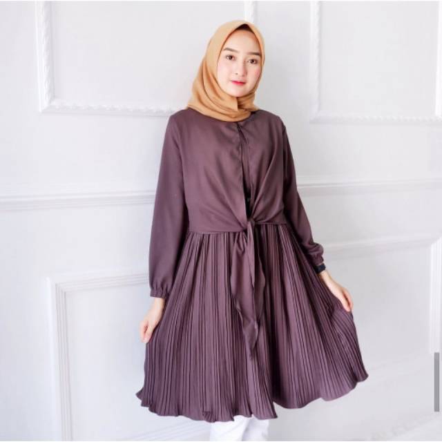 MICHELLE TUNIC PREMIUM // TUNIK TALI // TUNIK POLOS PLISKET