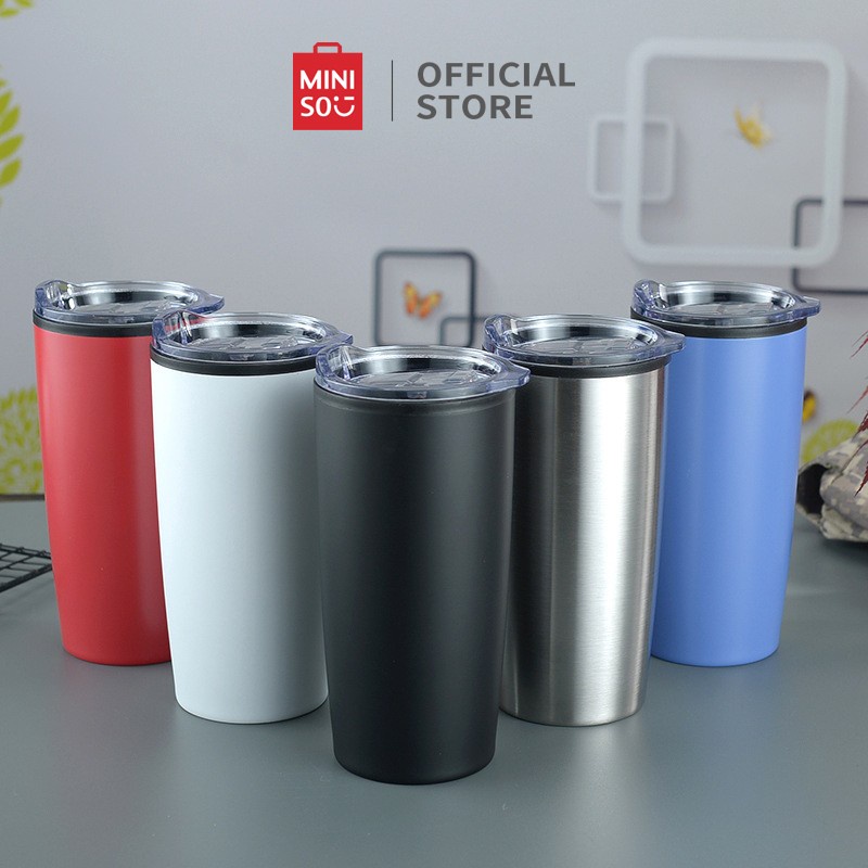 MINISO Botol Air Minum Mobil Bahan Baja Termos Cangkir Logam Bottle - Baja