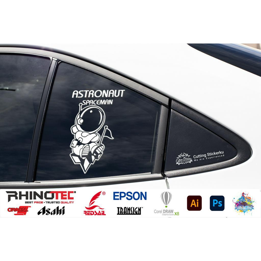 Cutting Stiker Astronaut Variasi Motor Mobil Sticker NASA Kaca Mobil Spaceman