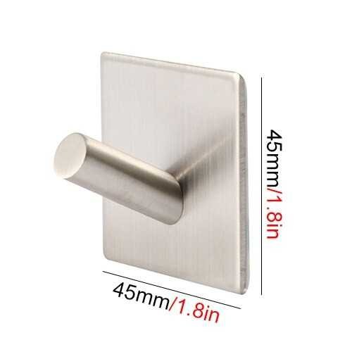 Gantungan Dinding Panjang Stainless Steel 3M 4 Hook Perekat Double Tape Kuat