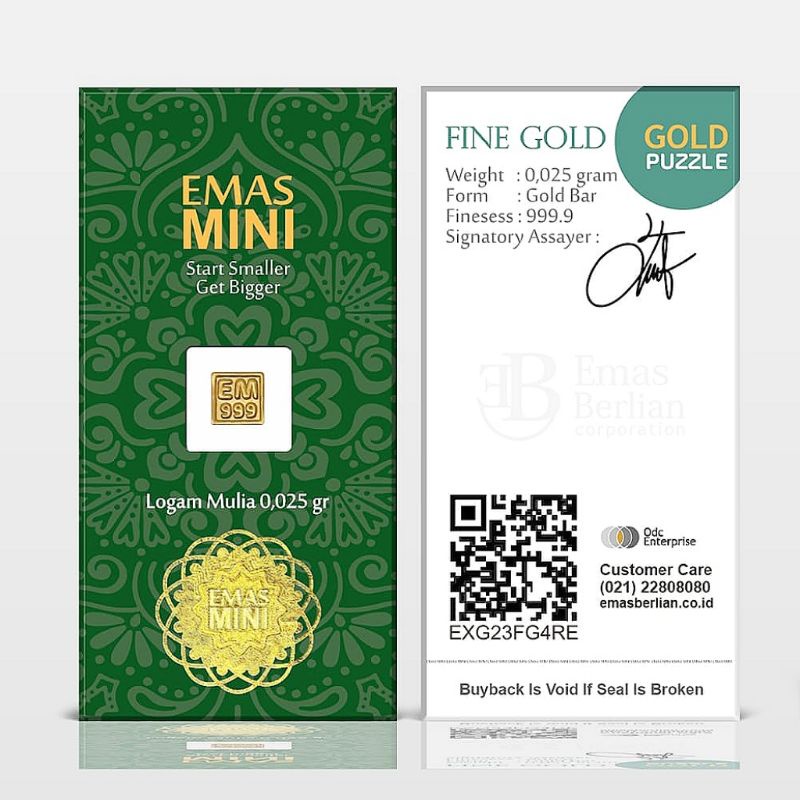 Grosir (SSC) EMAS MINI 0,025 GRAM - FINE GOLD ASLI MURAH - BISA UNTUK INVESTASI , KADO, HADIAH, DAN