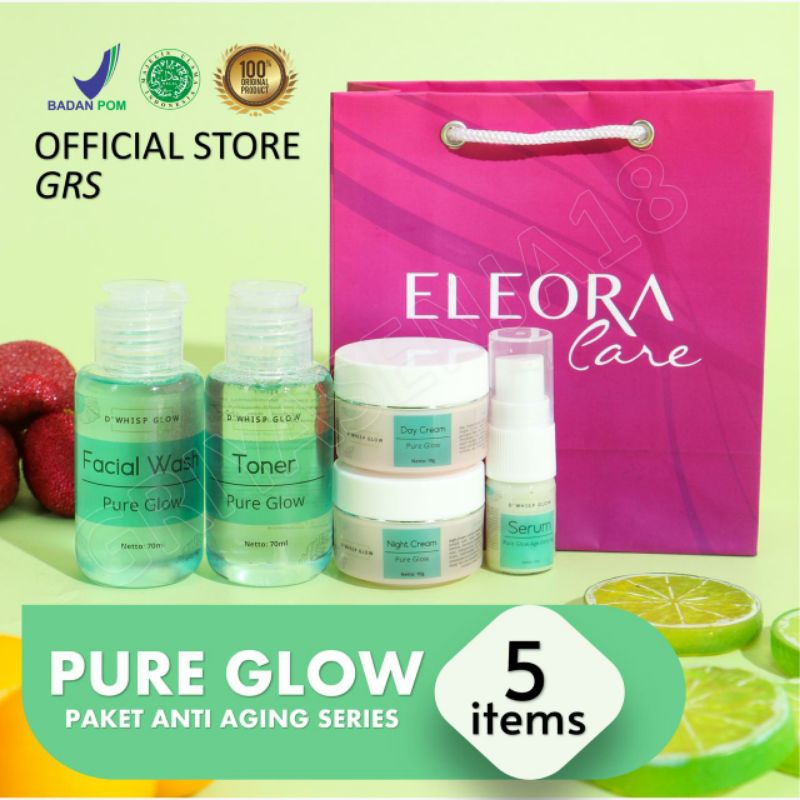 Eleora D'whisp Glow Pure Glow untuk menghilangkan bekas jerawat dan flek hitam
