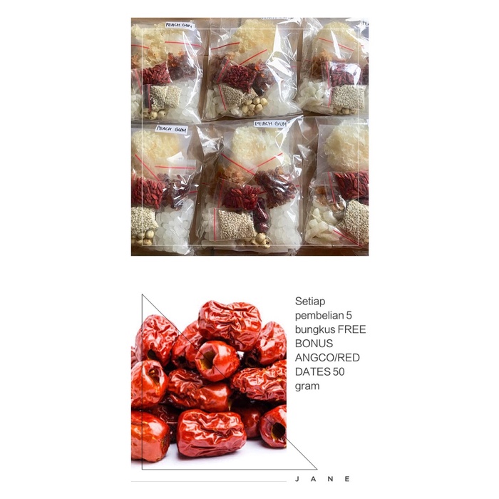 

Peach gum collagen isi 9 macam lengkap tinggal masak dessert thaojiao