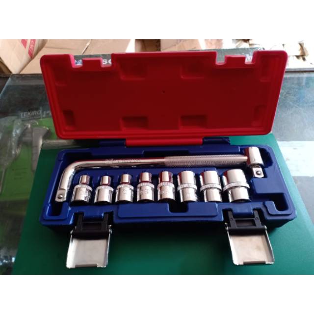 Socket set TOHO 1/2&quot; 10pcs 6PT Box plastik