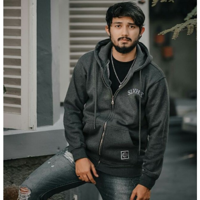 Jaket Hoodie Slvhx Jaket Salviohexia Grey Jaket Pria