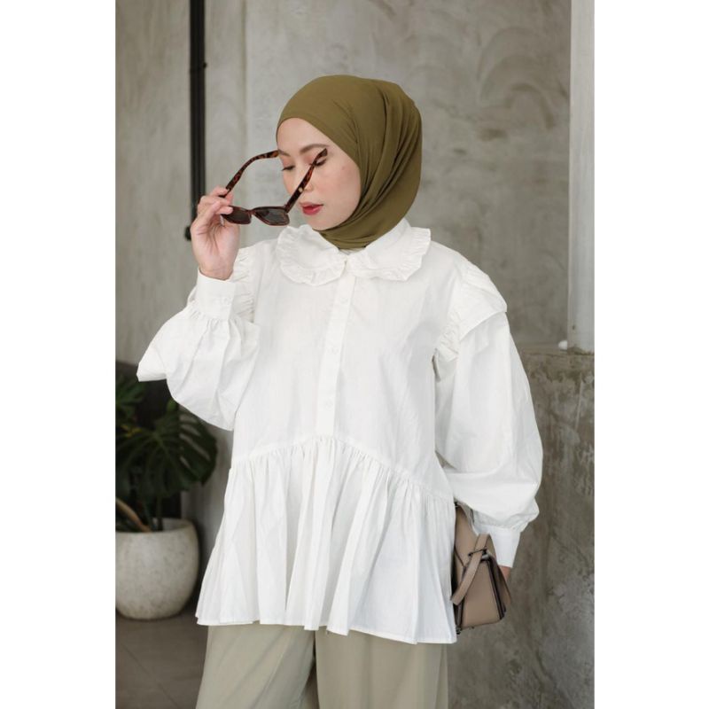 Bw Blouse / blouse putih / baju wanita / blouse atasan