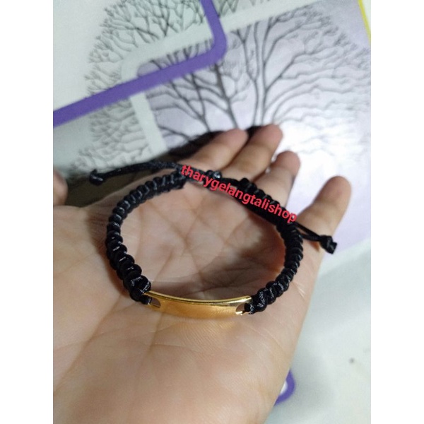 Gelang Tali Liontin Plat Emas// Kadar 10karat